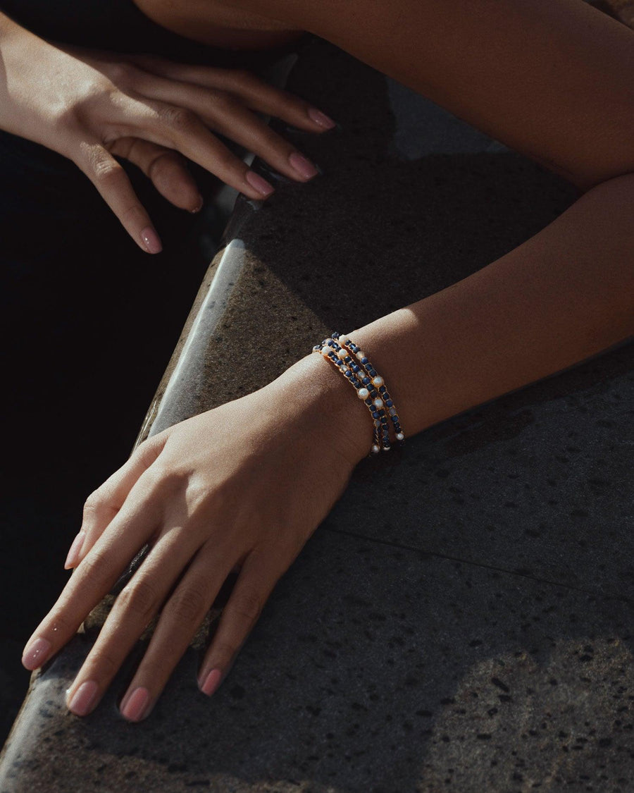 Fresh Water Pearl & Gemstone Bracelet | Sky - Samapura Jewelry