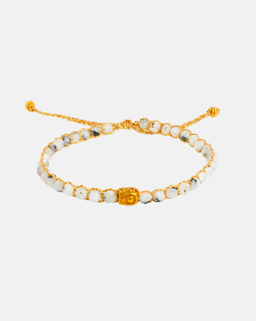 Rainbow Moonstone  Bracelet | Gold