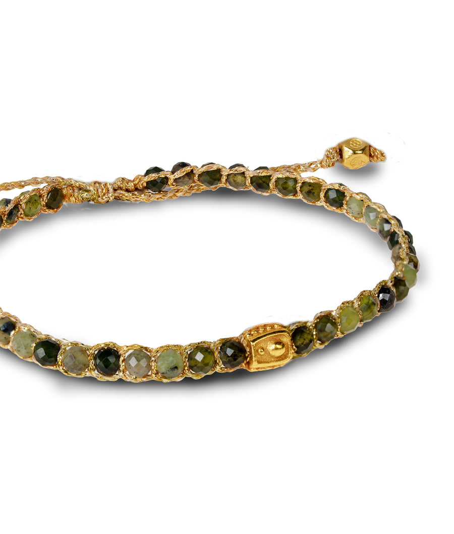 Green Agate Bracelet | Gold