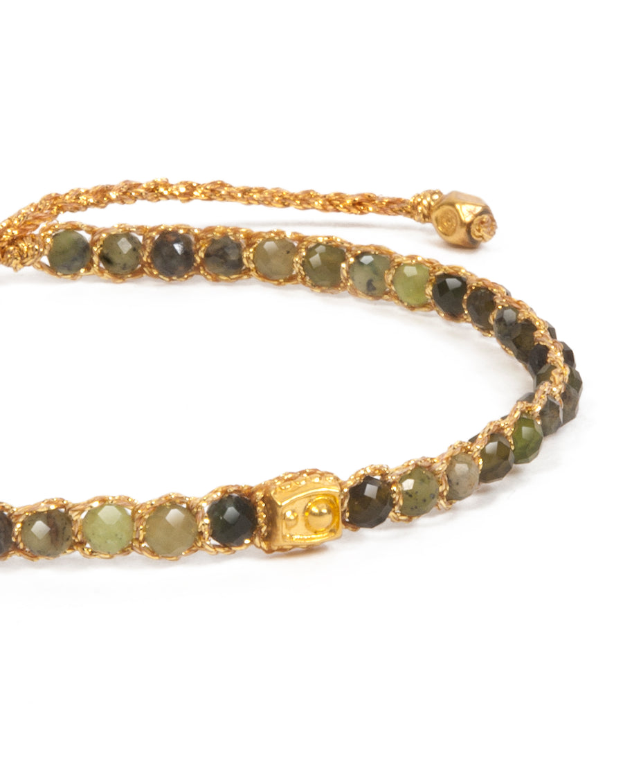 Green Agate Bracelet | Gold