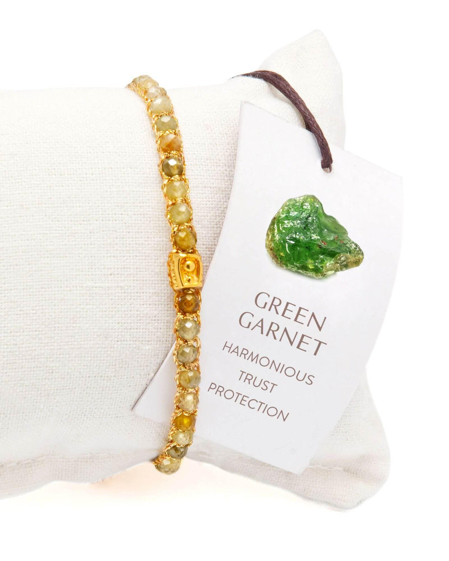Green Garnet Bracelet | Gold - Samapura Jewelry