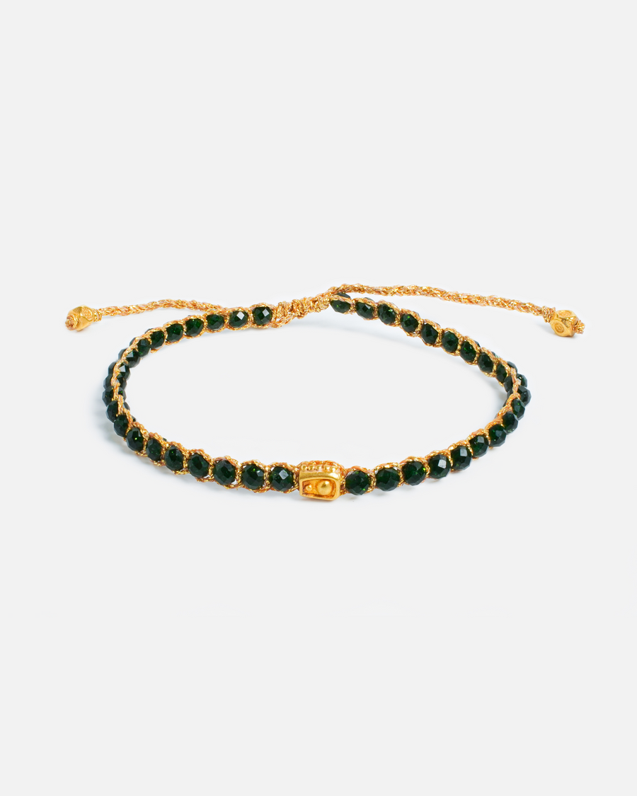 Green Sandstone Bracelet | Gold