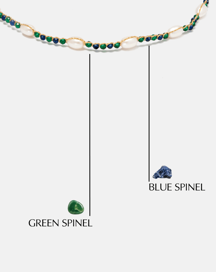 Fresh Water Pearl & Gemstone Horizon Choker | Gold - Samapura Jewelry