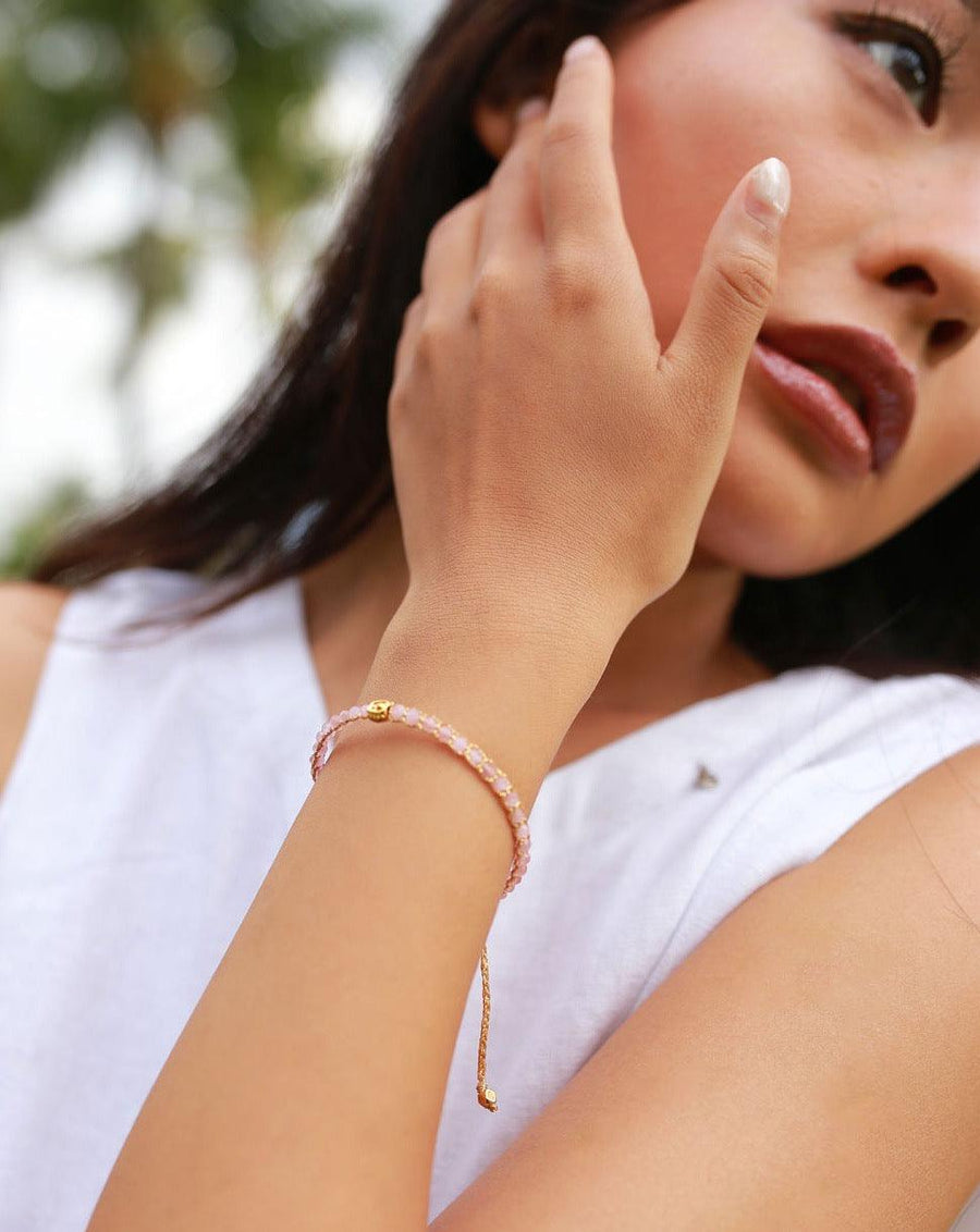Pink Tourmaline Bracelet from Mozambique | Gold - Samapura Jewelry