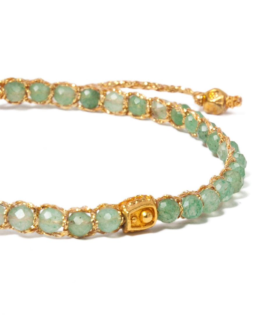 Green Jade Bracelet | Gold - Samapura Jewelry