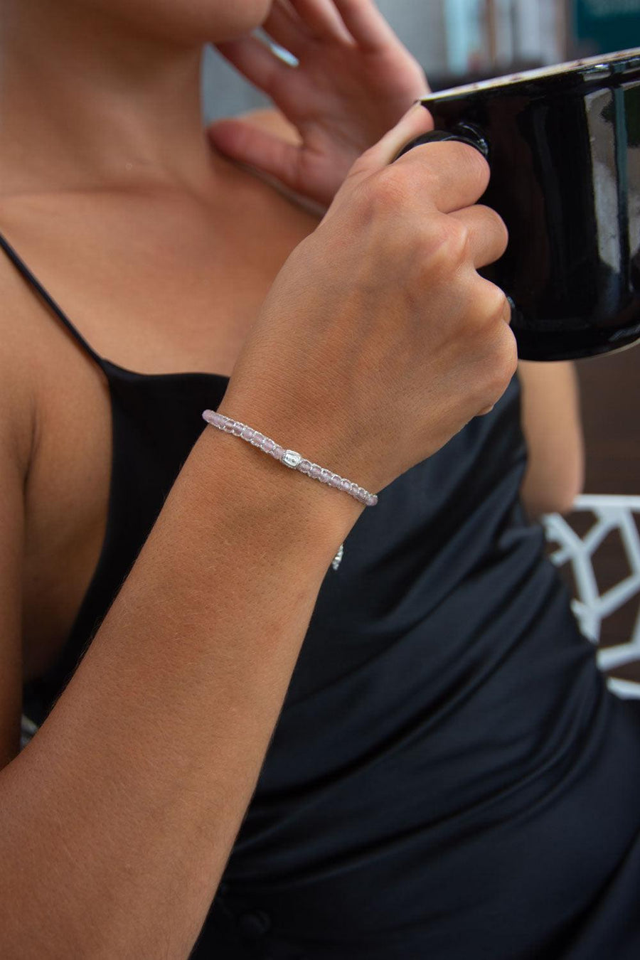 Pink Tourmaline Bracelet from Mozambique | Silver - Samapura Jewelry