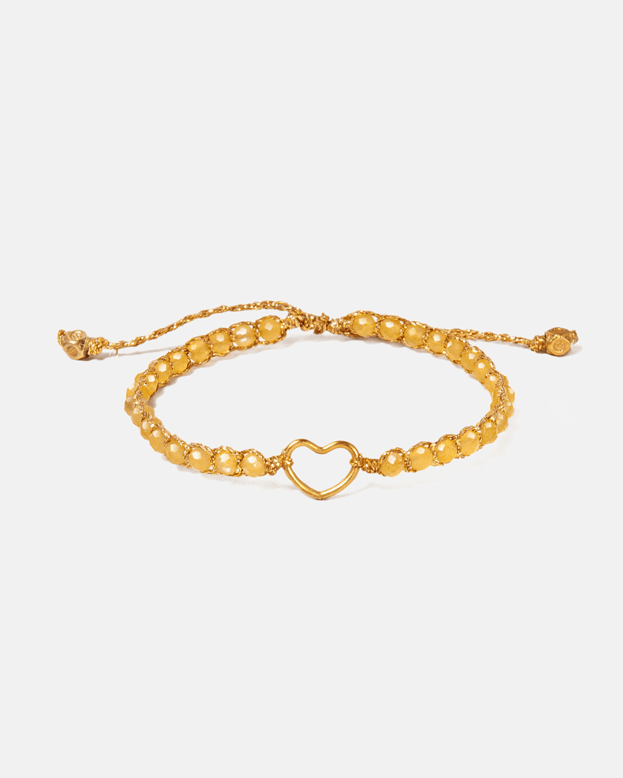 Citrine Bracelet Heart Kids  | Gold