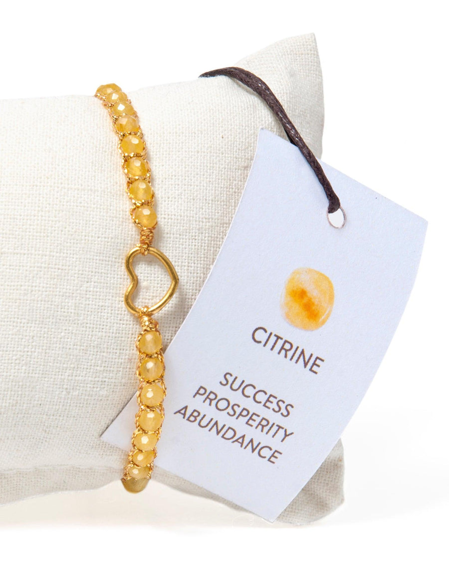 Citrine Bracelet Heart Kids  | Gold