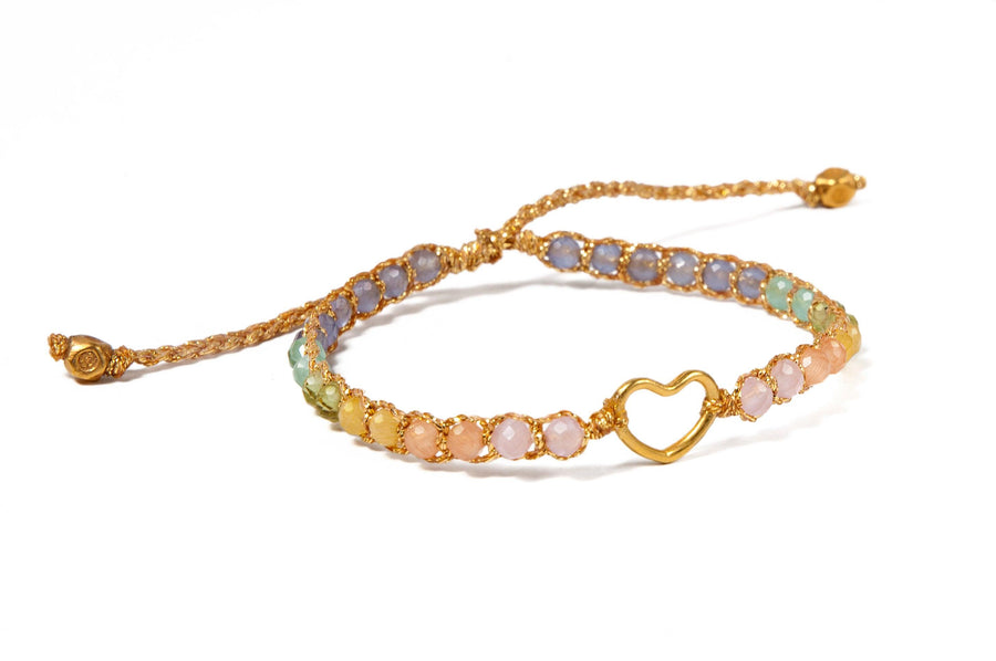 Rainbow Pastel Kids Bracelet | Heart - Samapura Jewelry