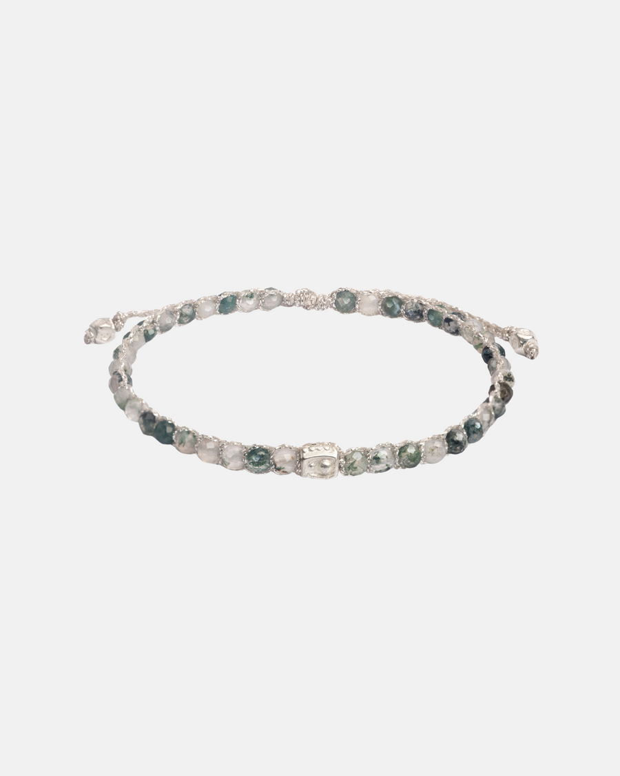 Moss Agate Bracelet | Silver
