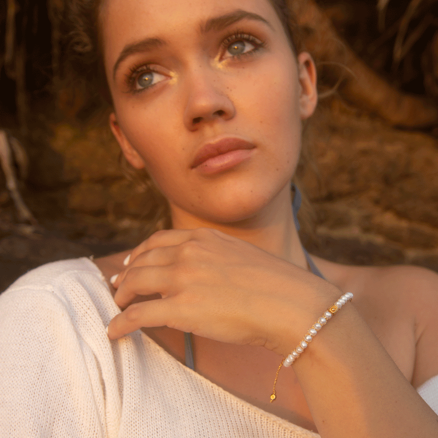 Fresh Water Pearl Teardrop Bracelet | Gold