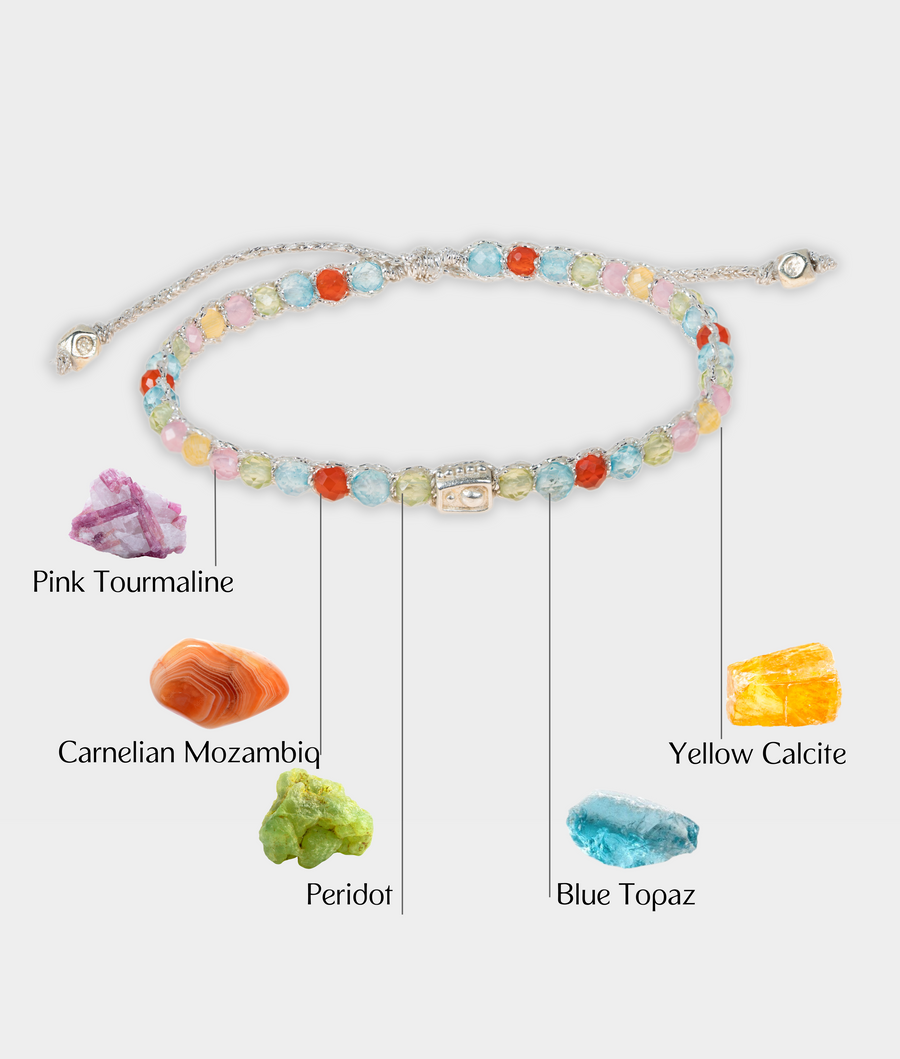 Gelang Lepidolite | Benang Emas