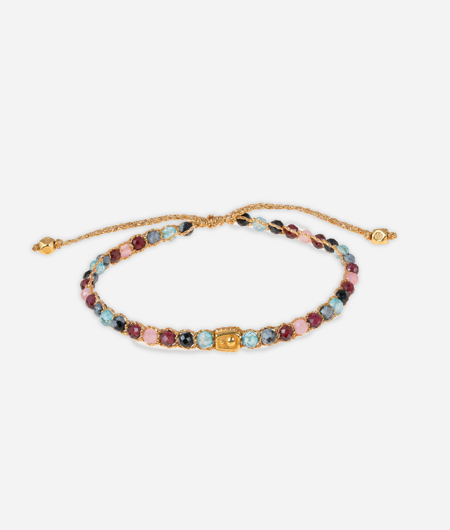 Gelang Lepidolite | Benang Emas