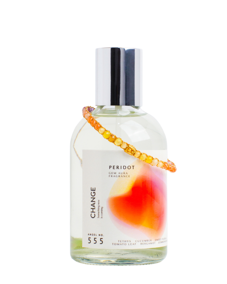 Bundle, Angel No.555,hand-blended Gem Aura Fragrance infused with Peridot Gemstone.