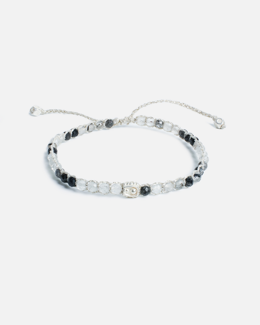 Black Rutilated Quartz Bracelet | Silver