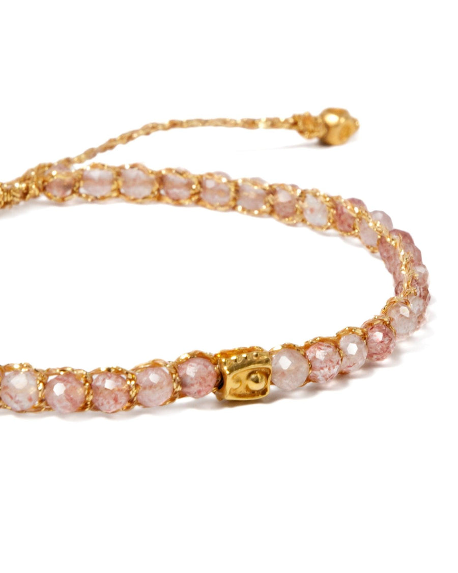 Strawberry Quartz Bracelet | Gold - Samapura Jewelry