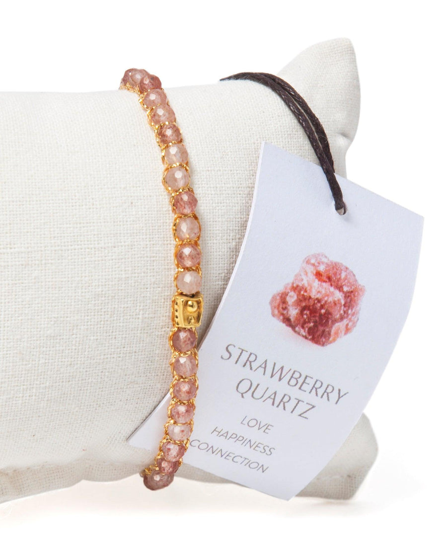 Strawberry Quartz Bracelet | Gold