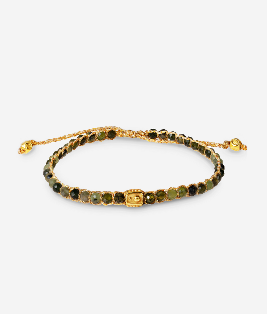 Green Agate Bracelet | Gold
