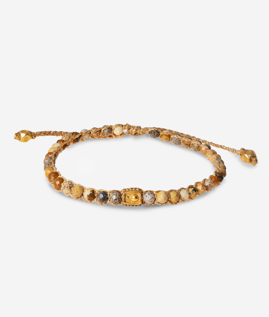 Gelang Jasper Coklat | Benang Emas