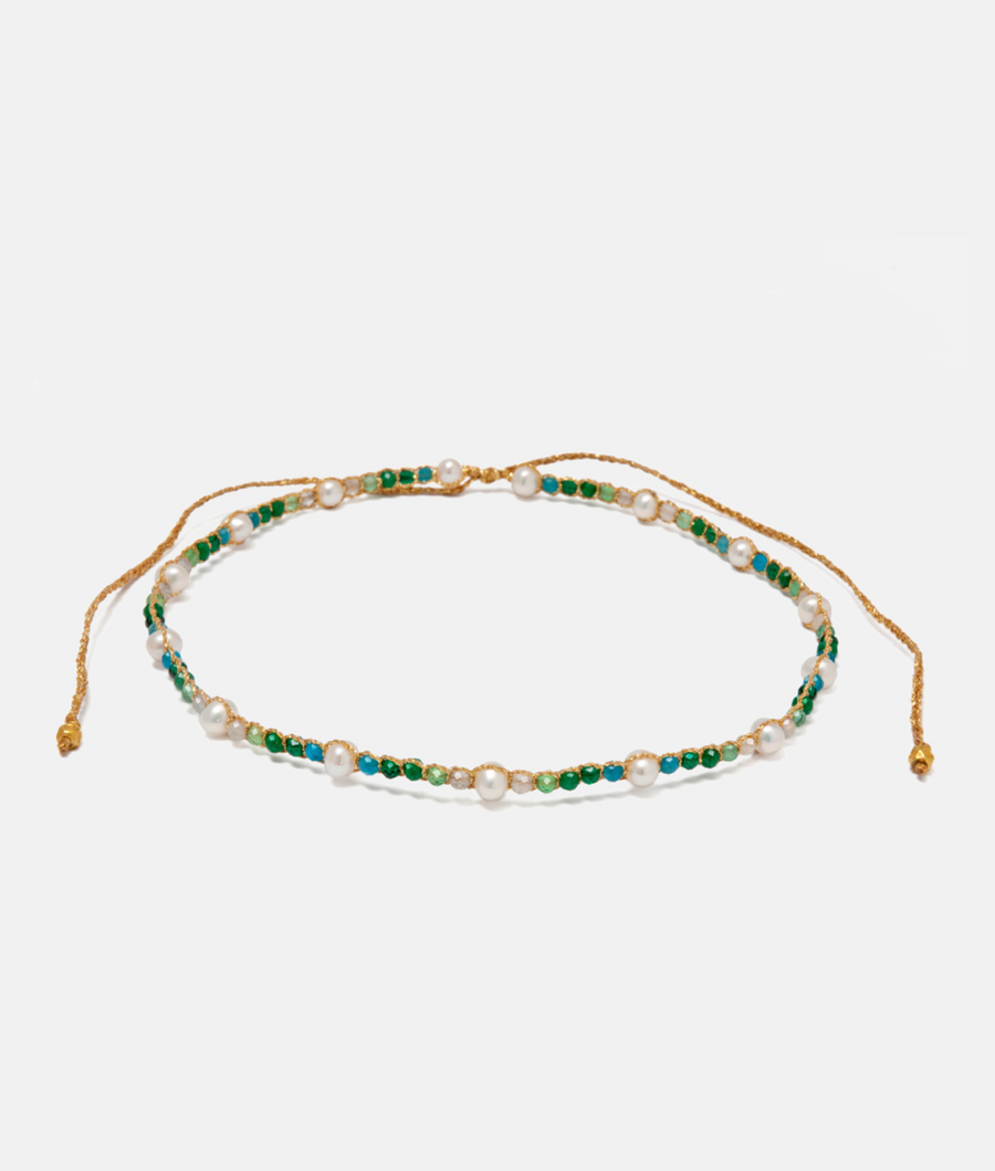 Fresh Water Pearl & Gemstone Choker Gold | Symphony
