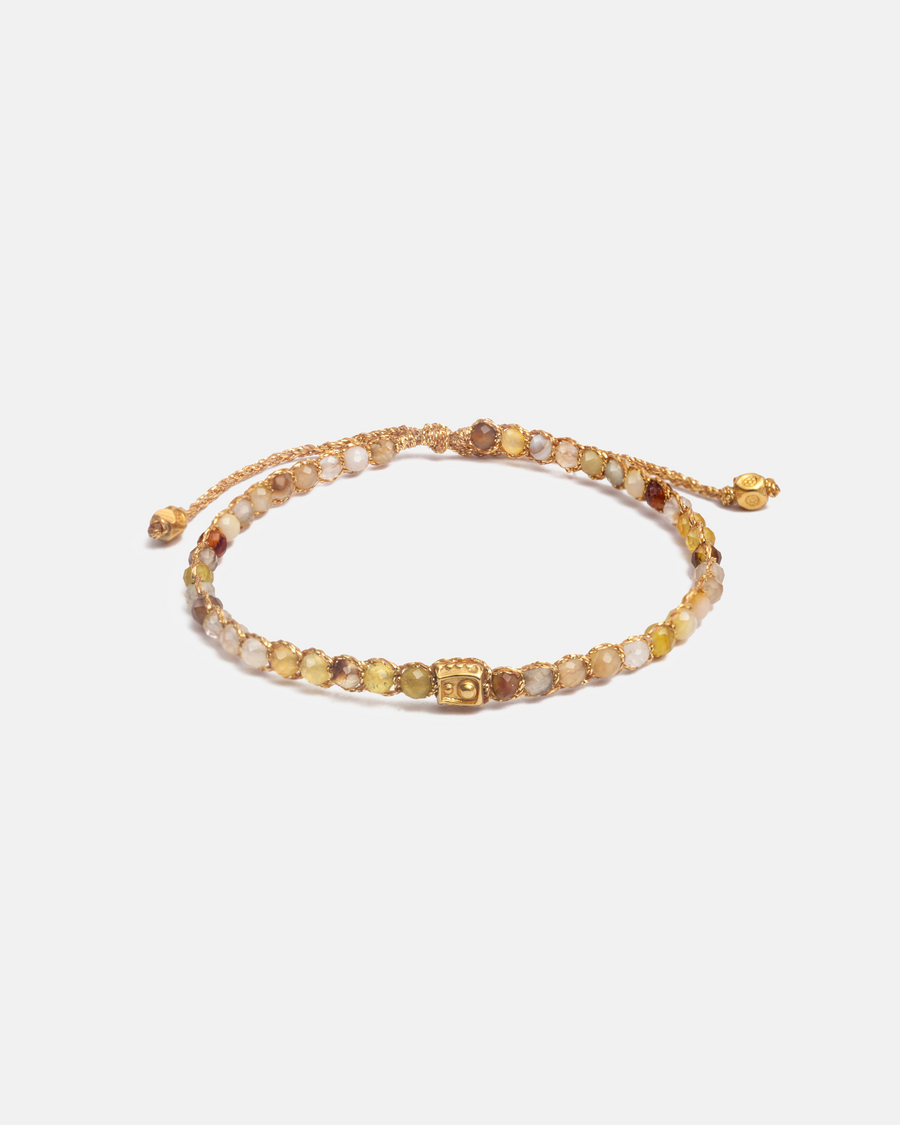 Yellow Botswana Agate  Bracelet | Gold