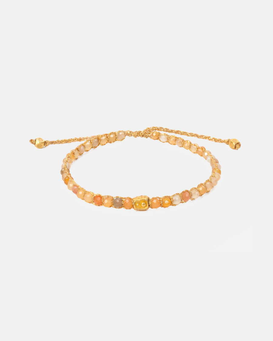 Orange Botswana Agate  Bracelet | Gold