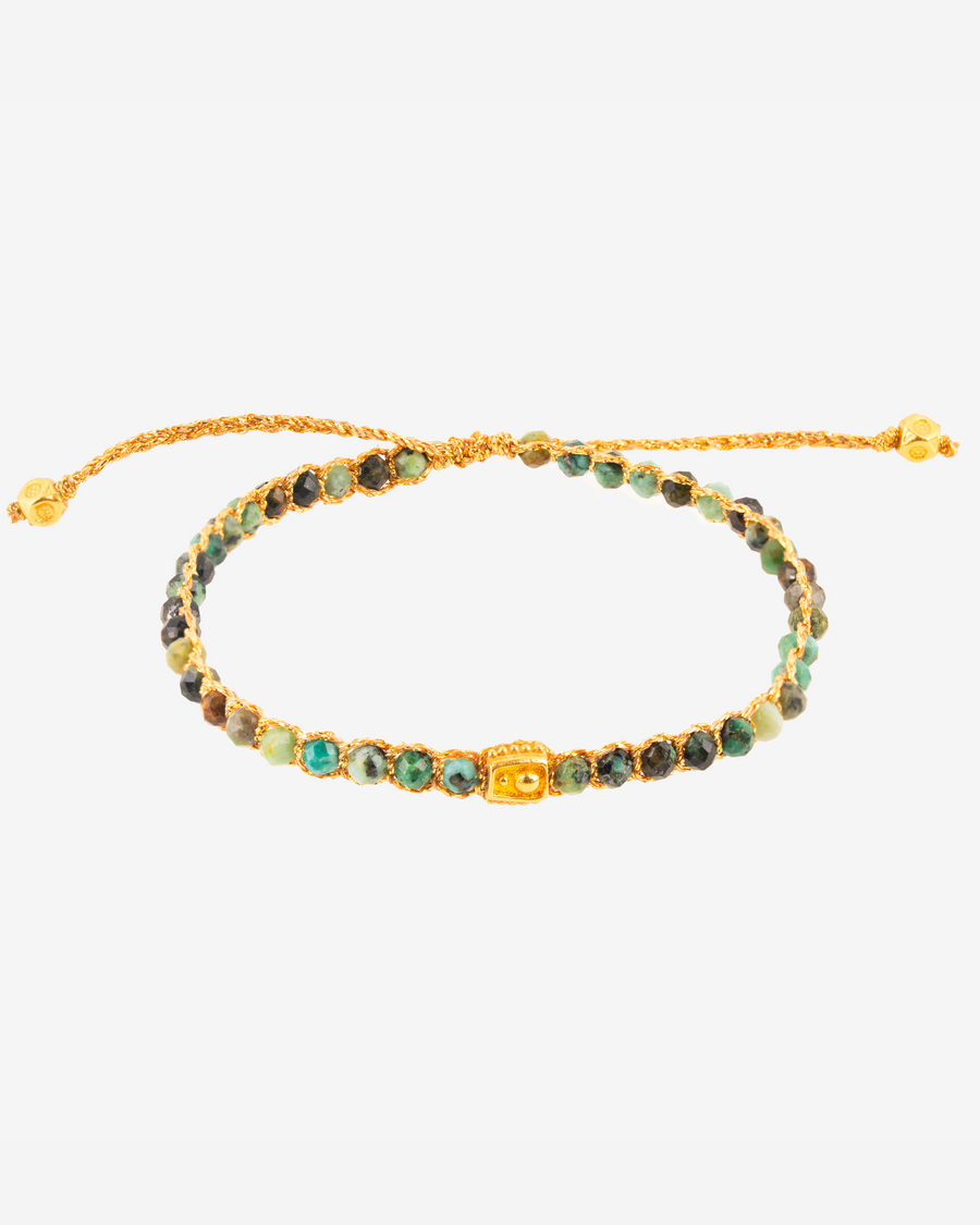 African Turquoise Bracelet | Gold