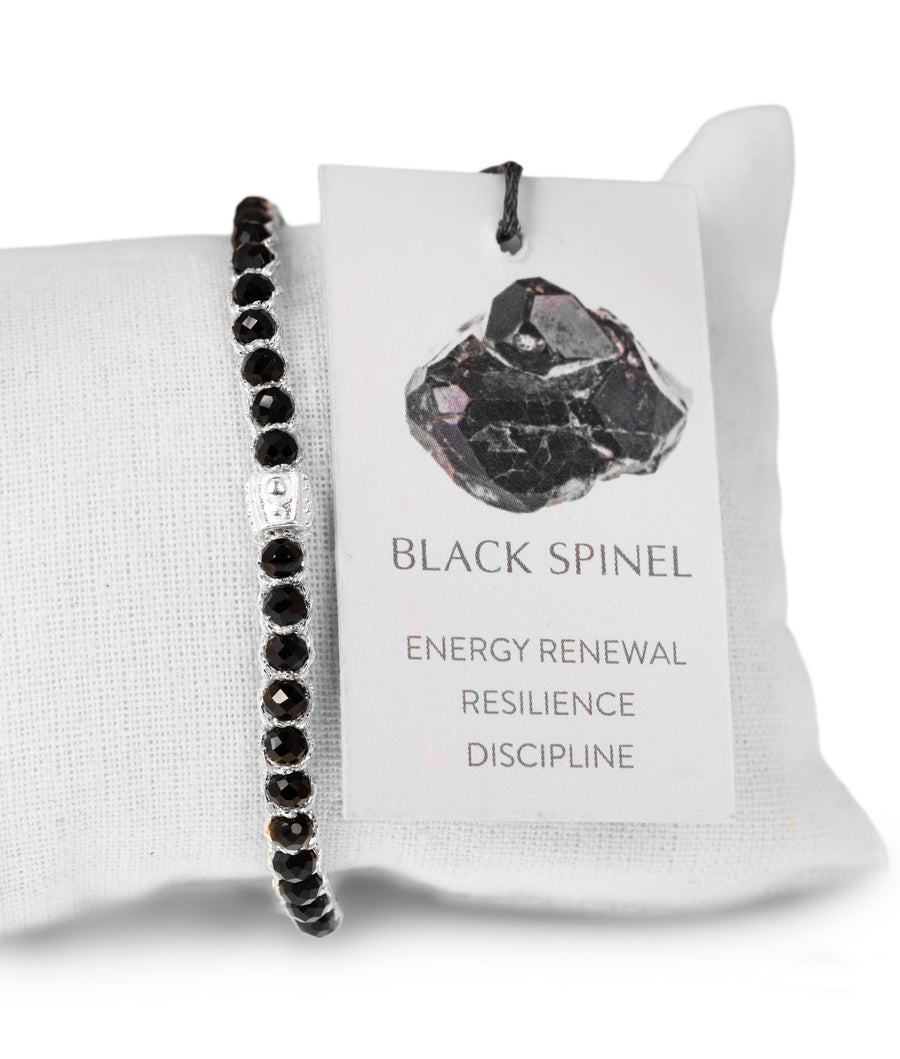 Black Spinel Bracelet | Silver