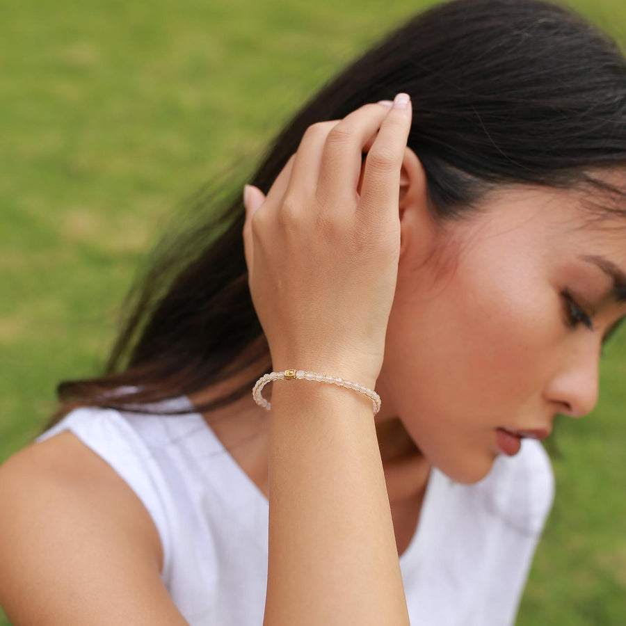 Rose Quartz Bracelet | Gold