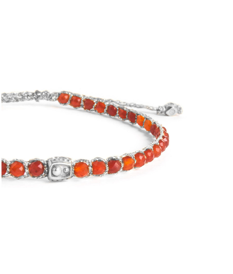 Gelang Carnelian Gelap 3mm | Benang Emas