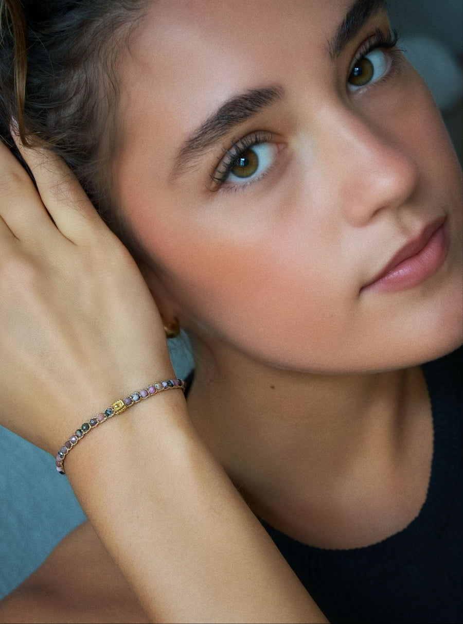 Rhodonite from Argentina Bracelet | Gold