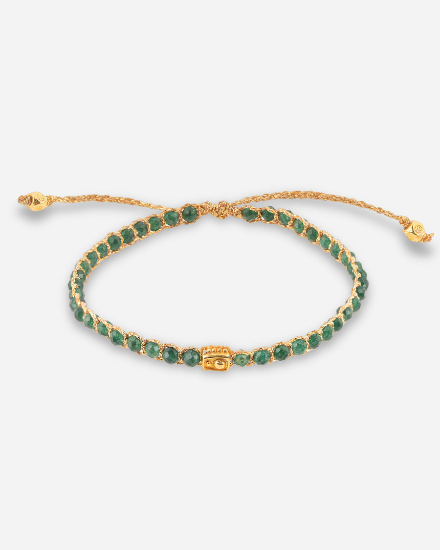 Green Emerald Agate Bracelet | Gold