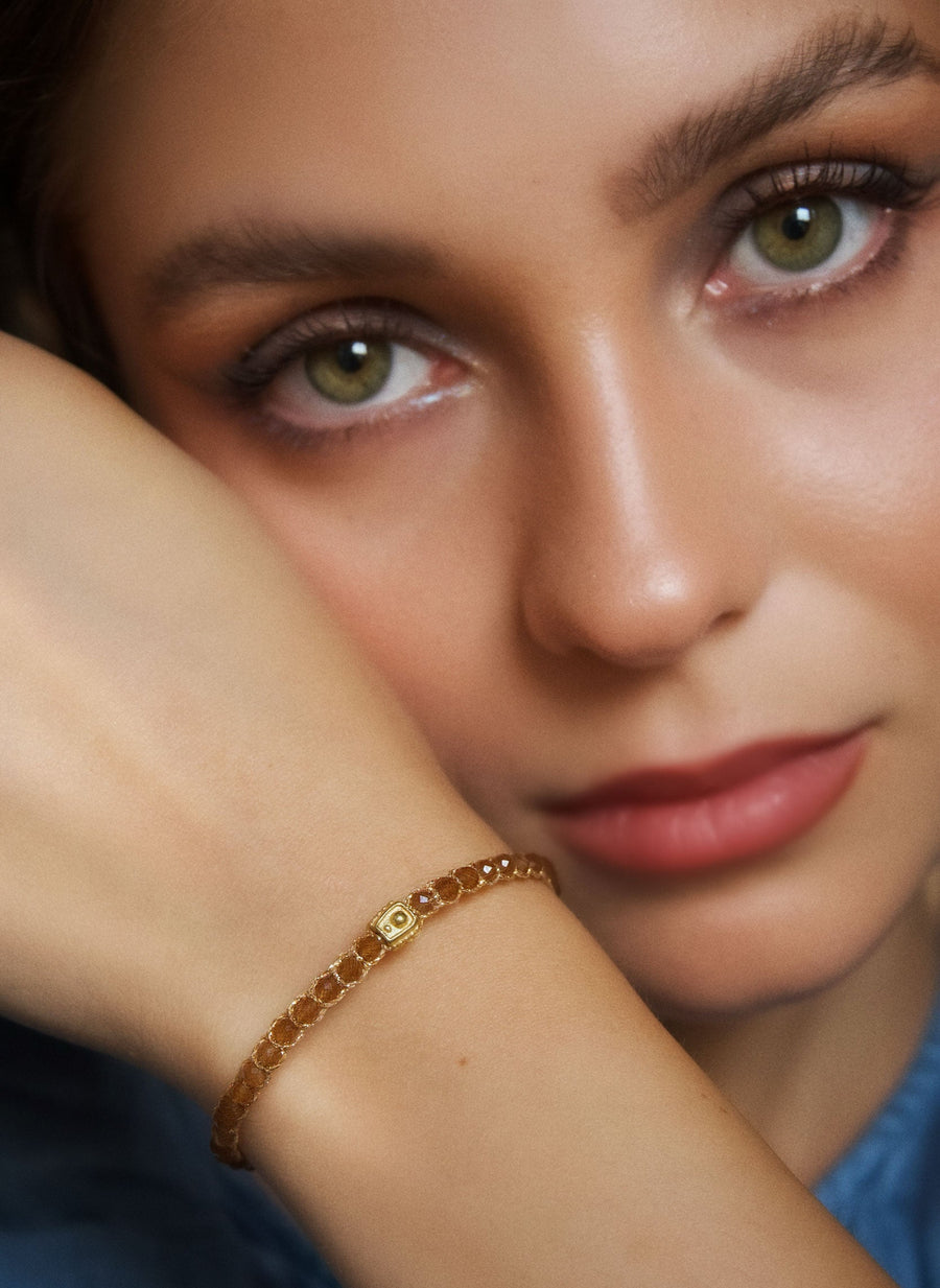Brown Moonstone Bracelet | Gold