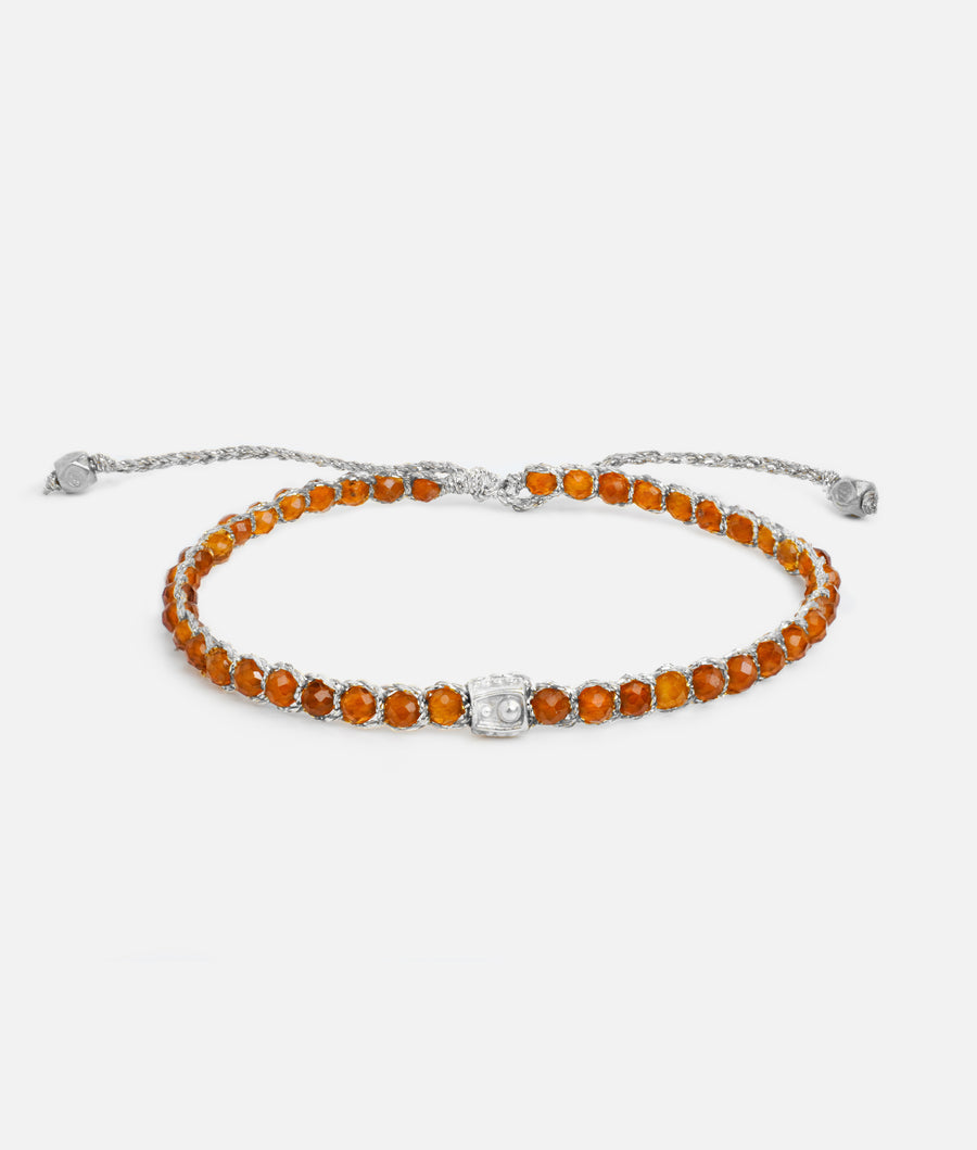 Gelang Garnet Oranye | Benang Emas