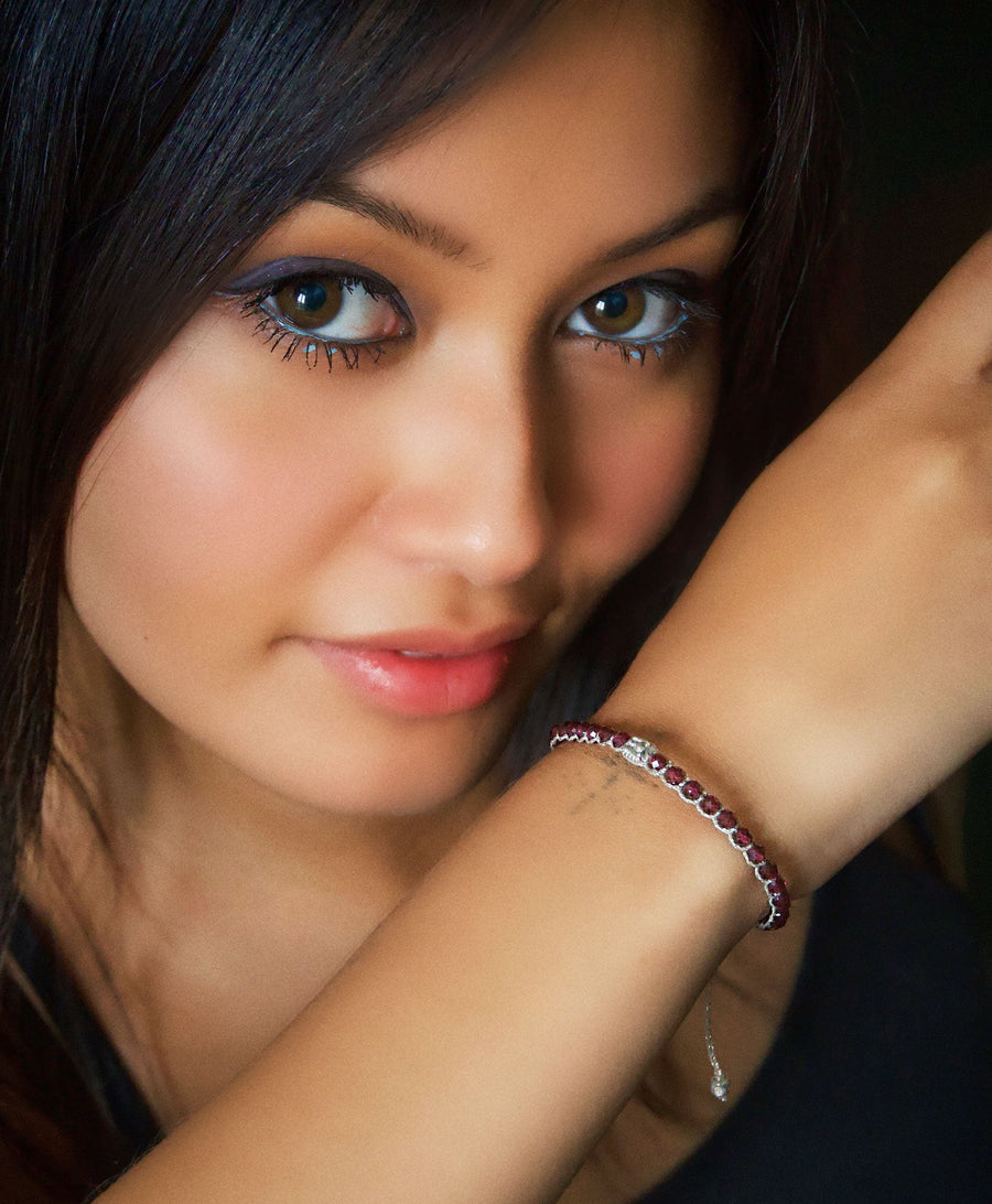 Violet Garnet  Bracelet | Silver