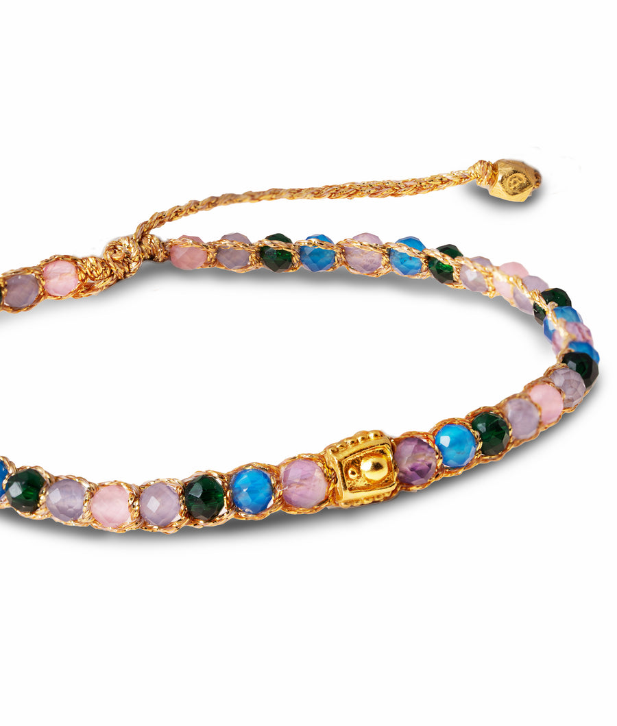 Gelang Lepidolite | Benang Emas