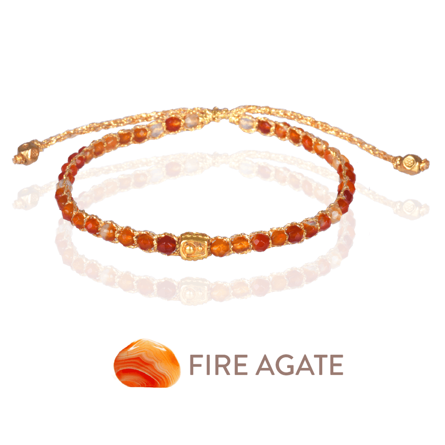 Fire Agate Bracelet | Gold