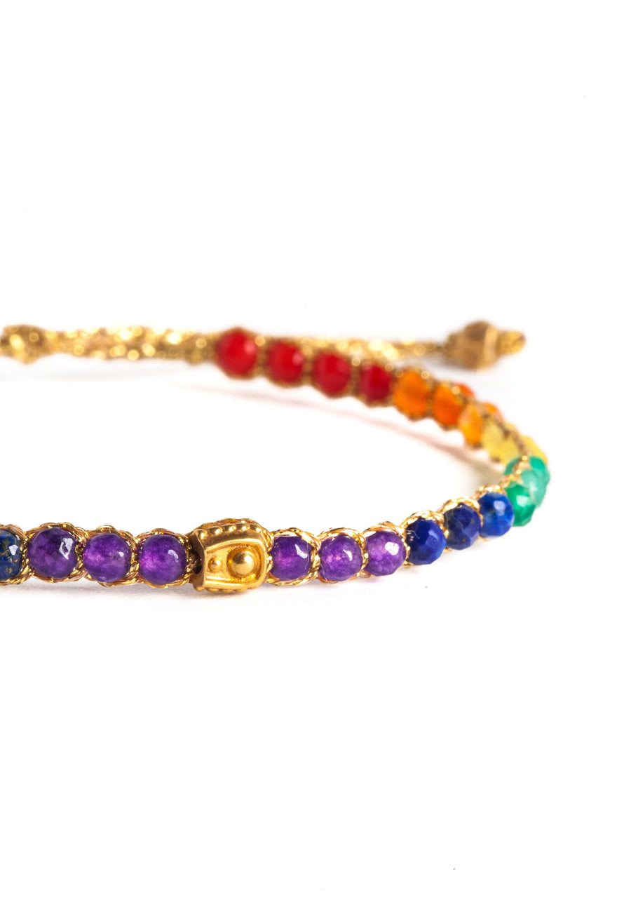 Rainbow Bold Bracelet | Gold - Samapura Jewelry