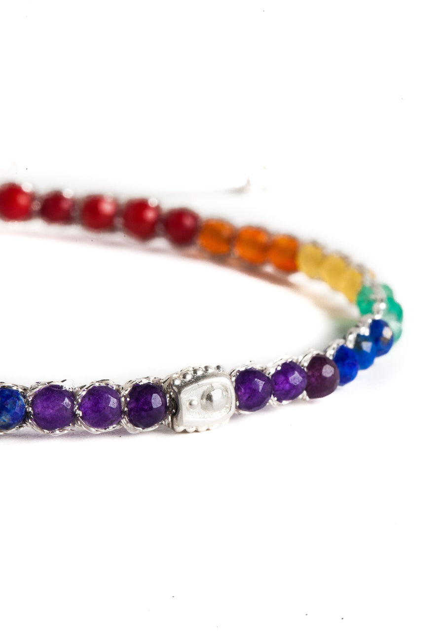 Rainbow Bold Bracelet | Silver - Samapura Jewelry