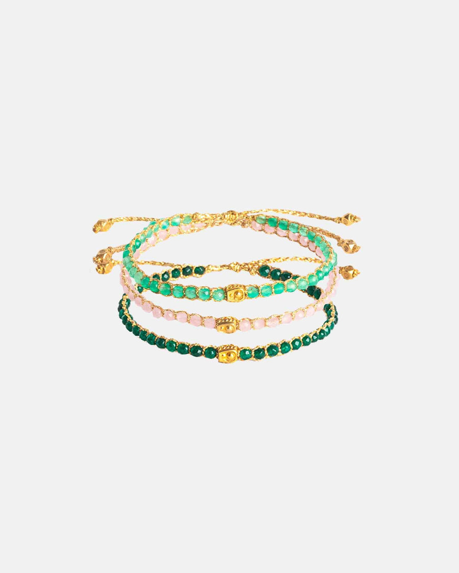 Heart Chakra Stack Bracelets | Gold