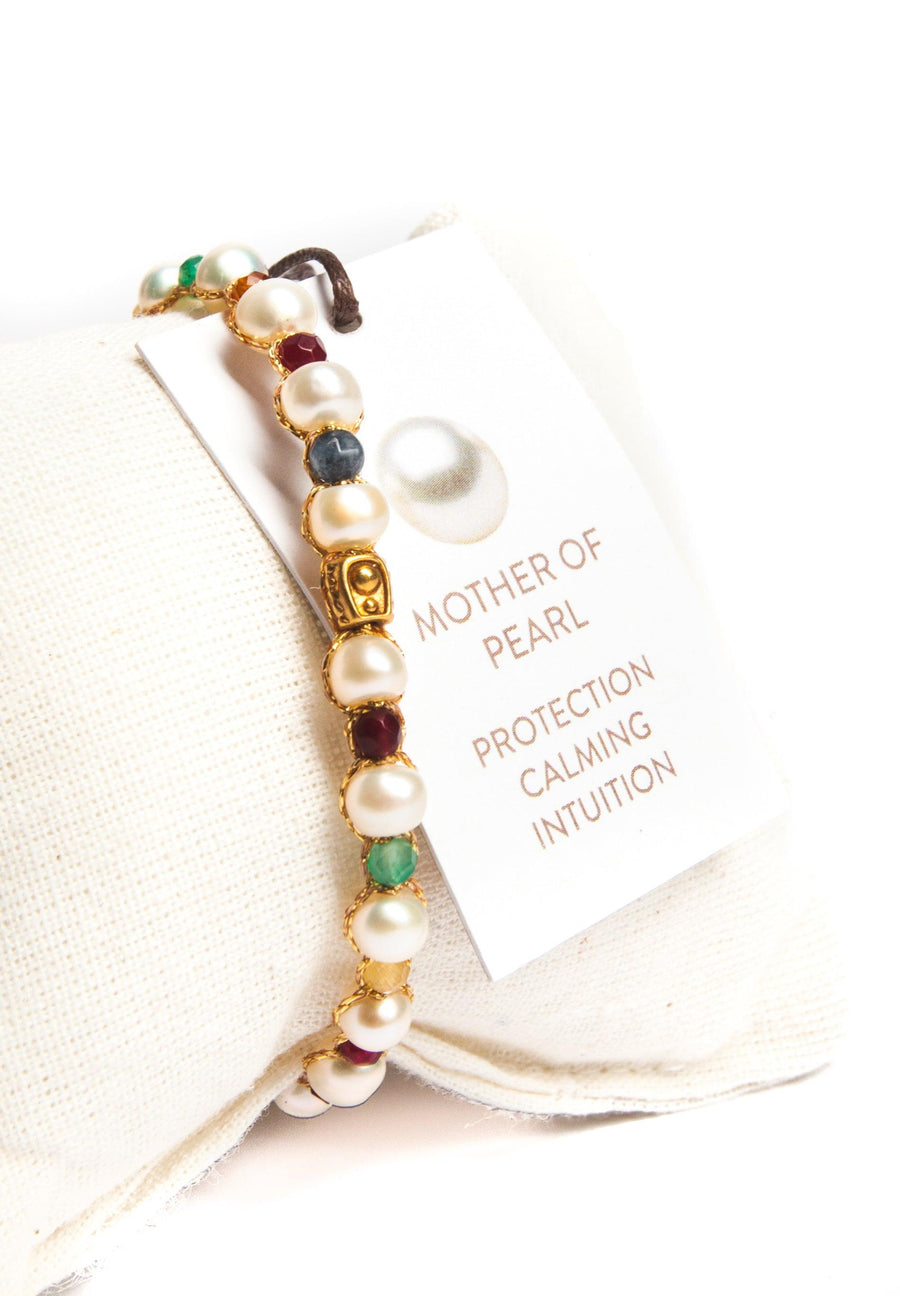 Pearl & Gemstone Bracelet | Gold