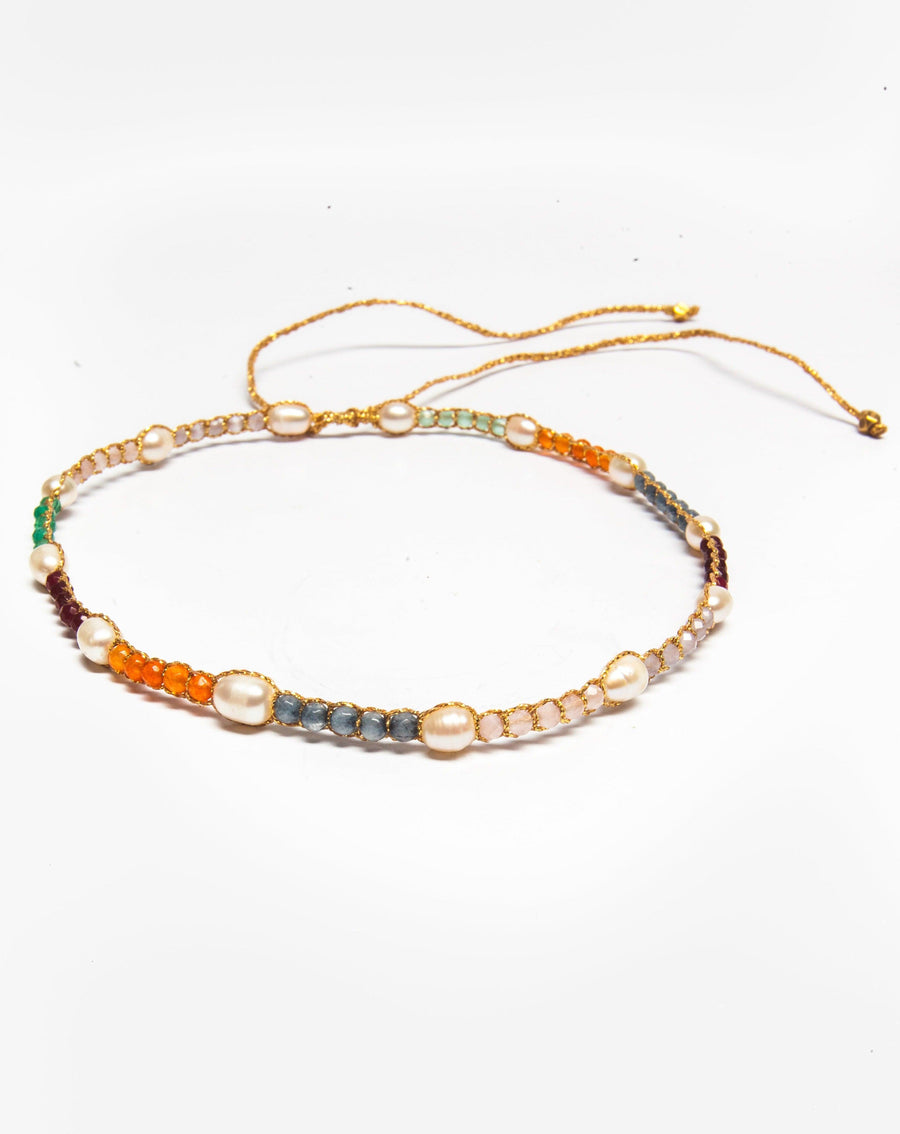 Fresh Water Pearl & Gemstone Choker | Gold - Samapura Jewelry