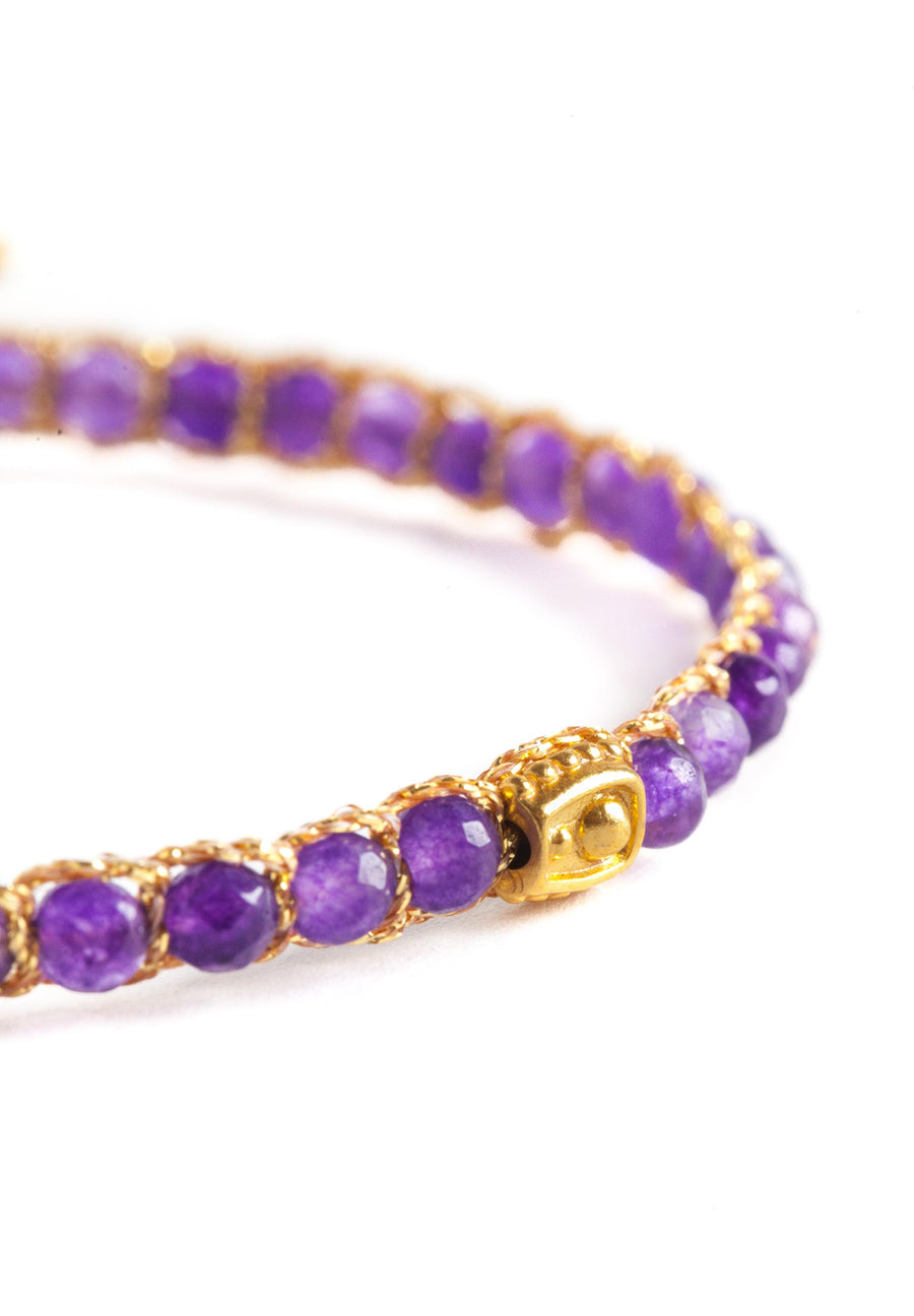 Amethyst Bracelet | Gold - Samapura Jewelry