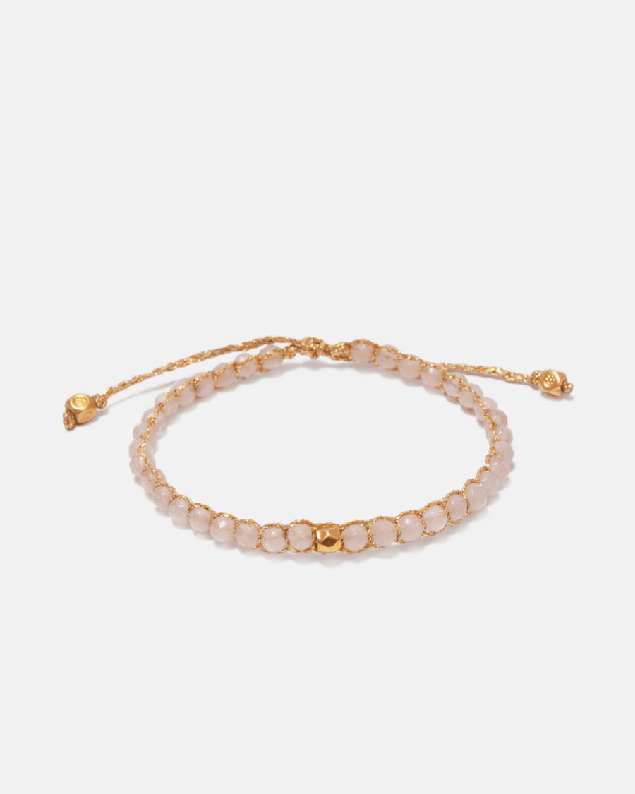 Rose Quartz Nugget Kids Bracelet | Gold - Samapura Jewelry