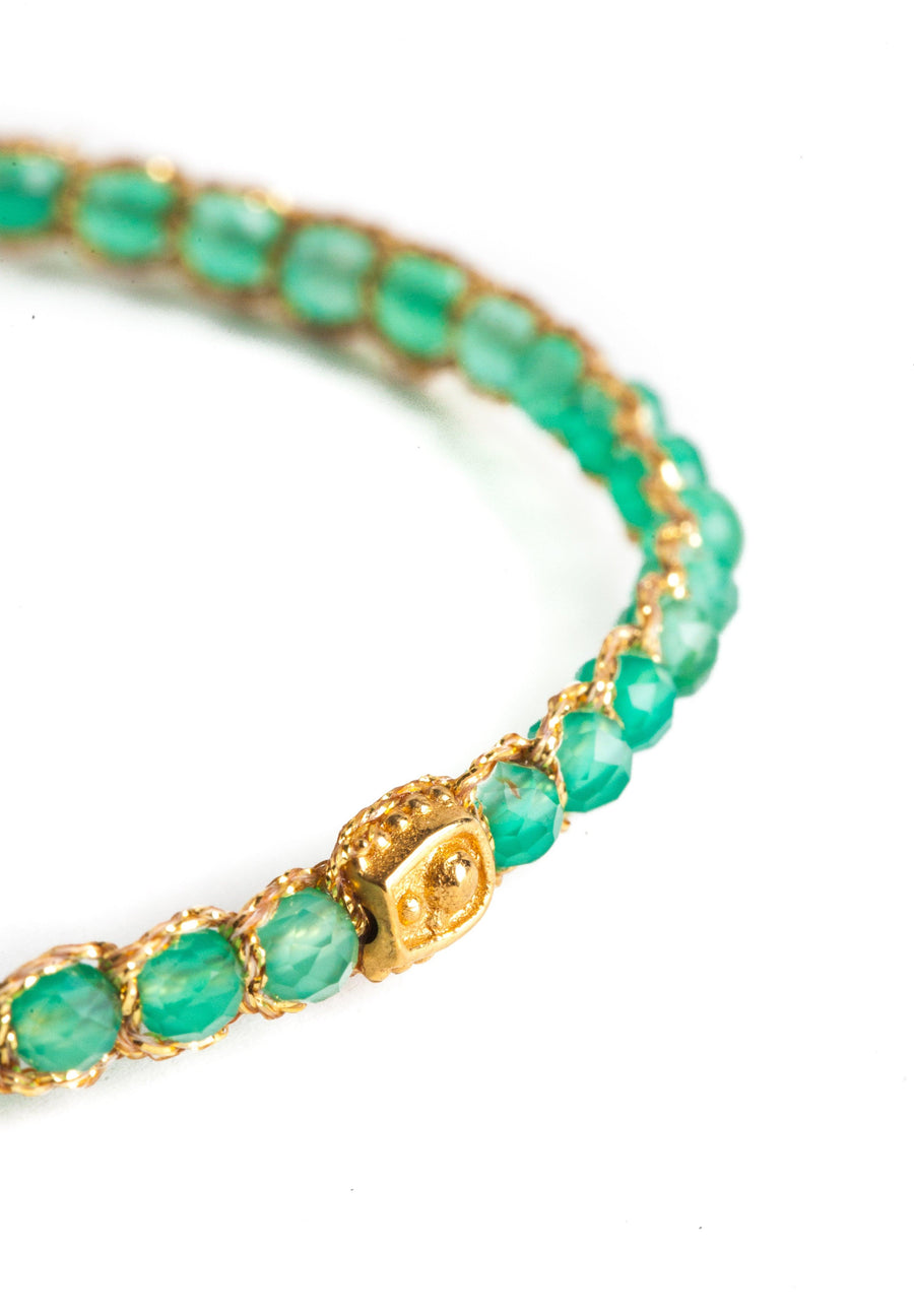 Green Onyx Bracelet | Gold - Samapura Jewelry