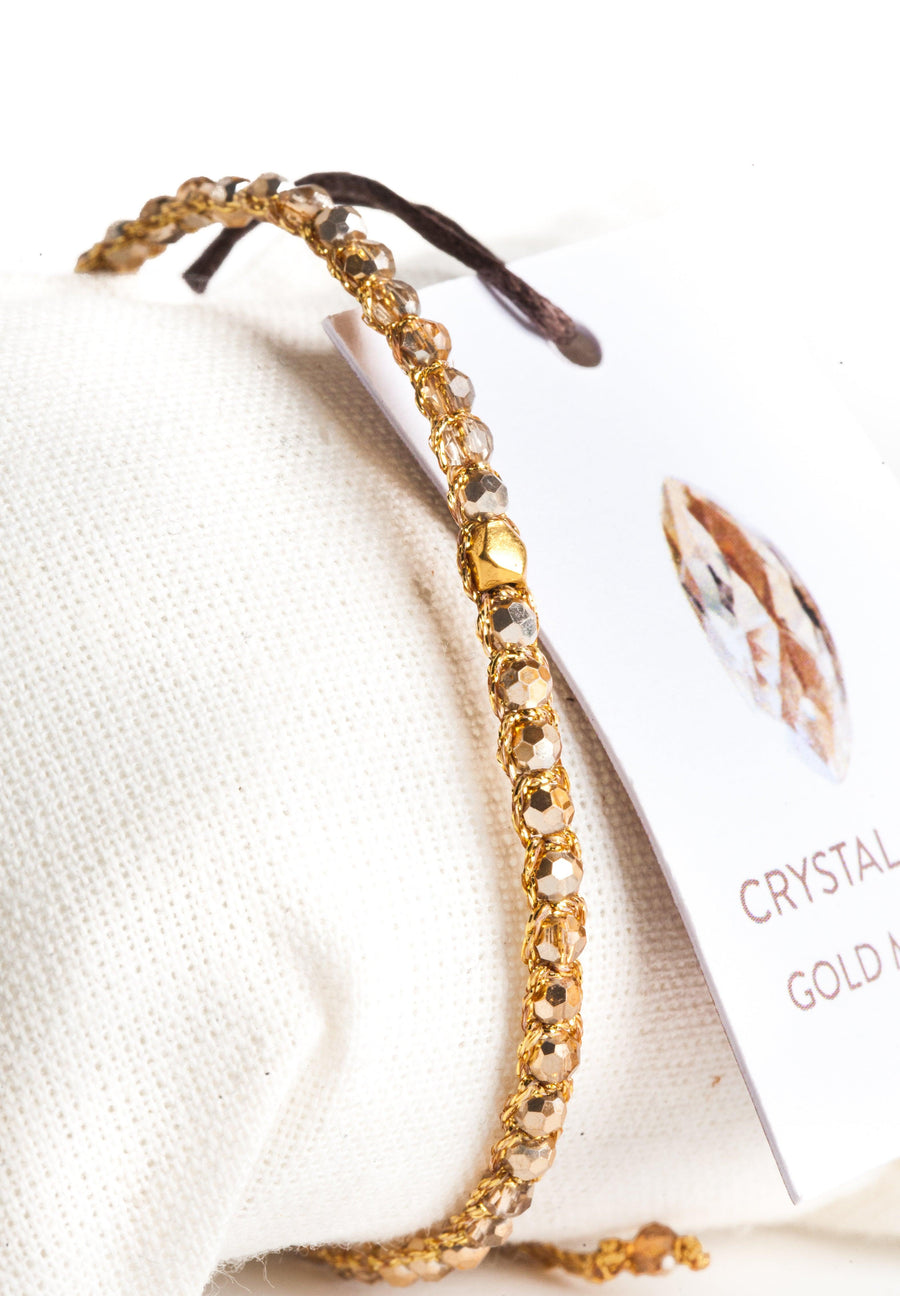 Crystal Metallic Nugget Bracelet | Gold - Samapura Jewelry