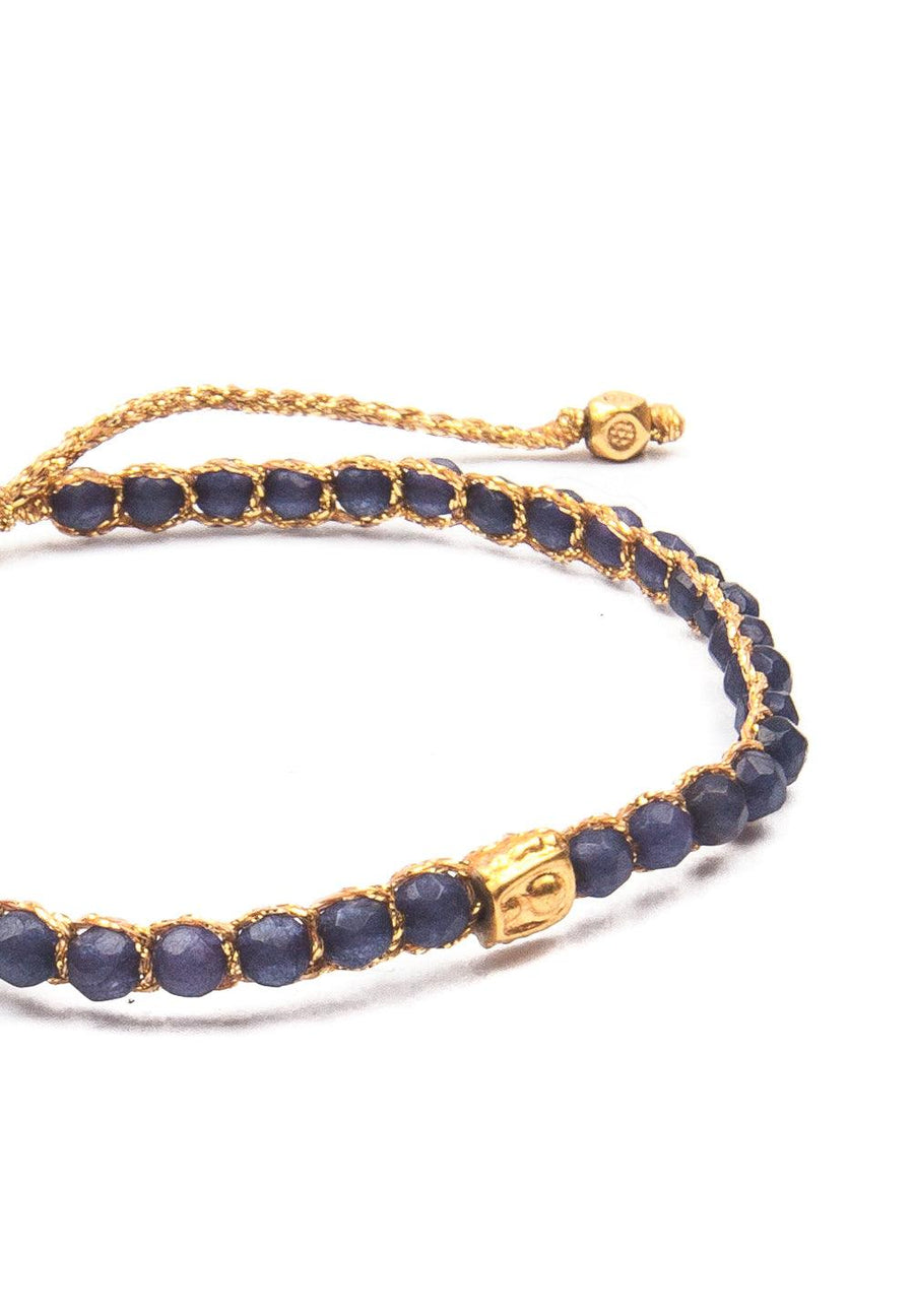Blue Jade Bracelet | Gold