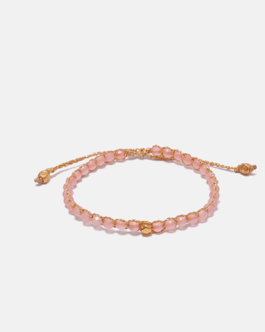 Pink Tourmaline Nugget Kids Bracelet | Gold