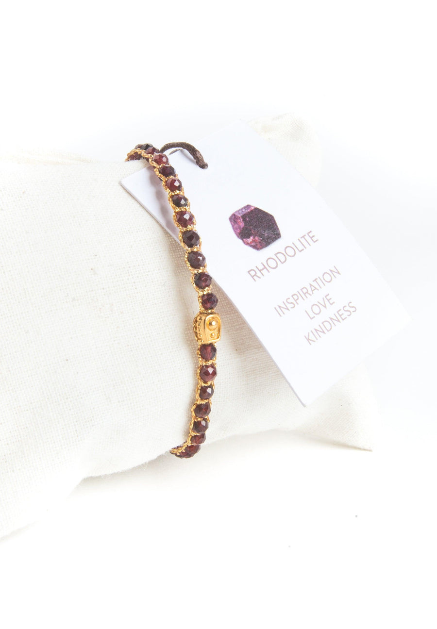 Rhodolite Garnet Bracelet | Gold - Samapura Jewelry