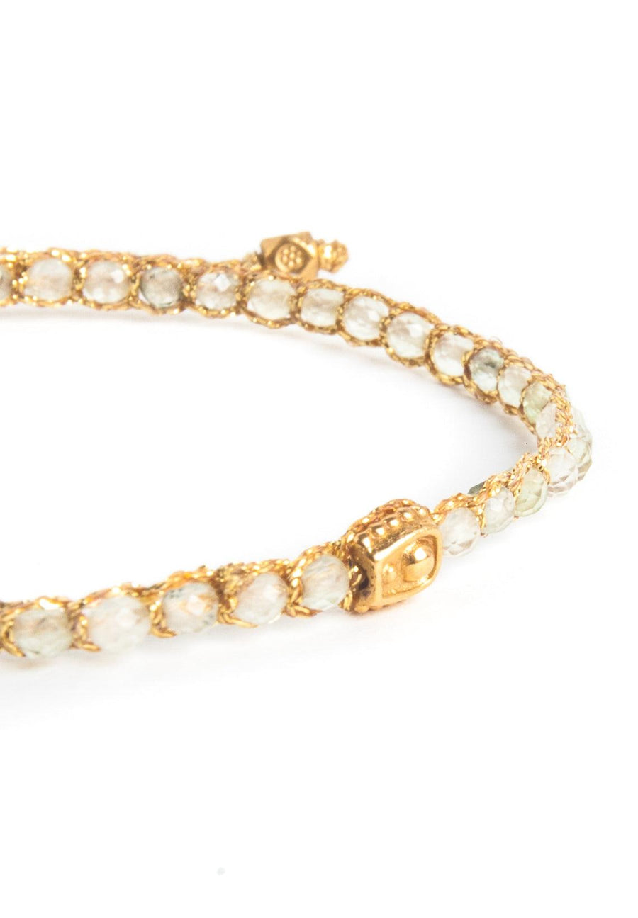 Prehnite Bracelet | Gold - Samapura Jewelry